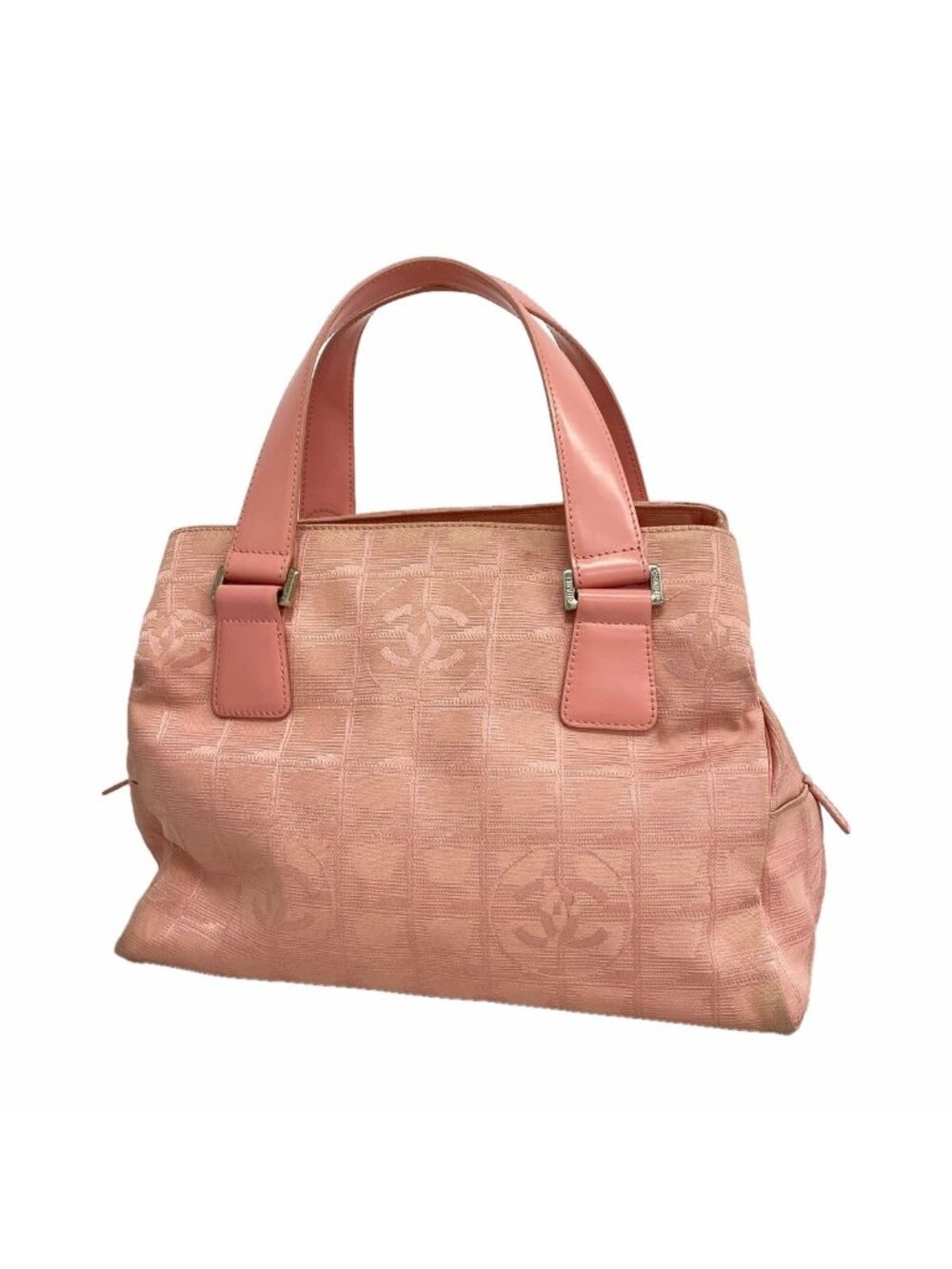 Chanel Handbag New Travel Nylon Pink Silver